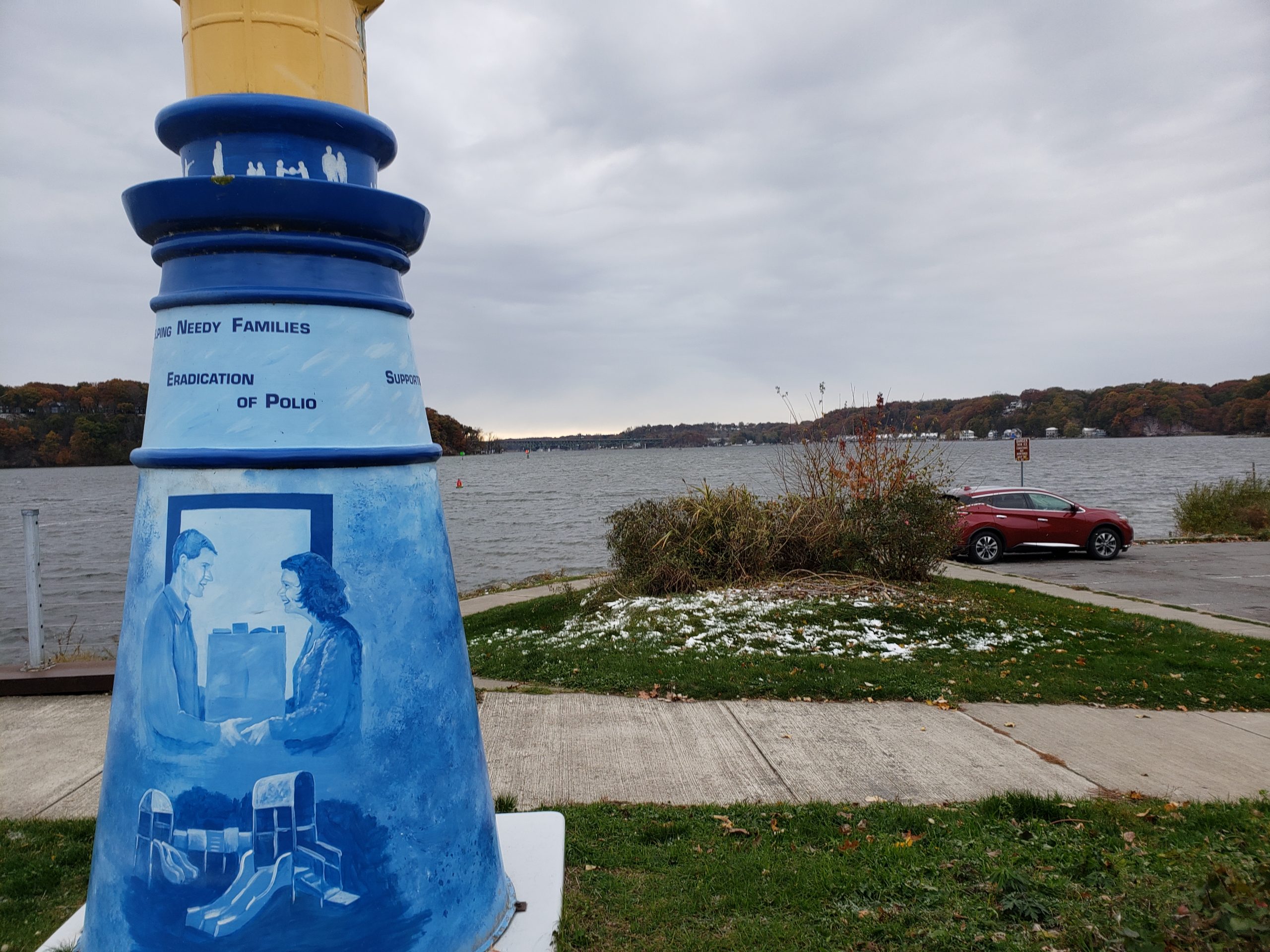 View of Genesee River entrance into Lake Ontario in Rochester NY Seabreeze