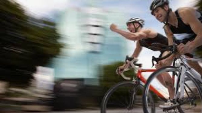 Tony Crilly riding bikes with friends